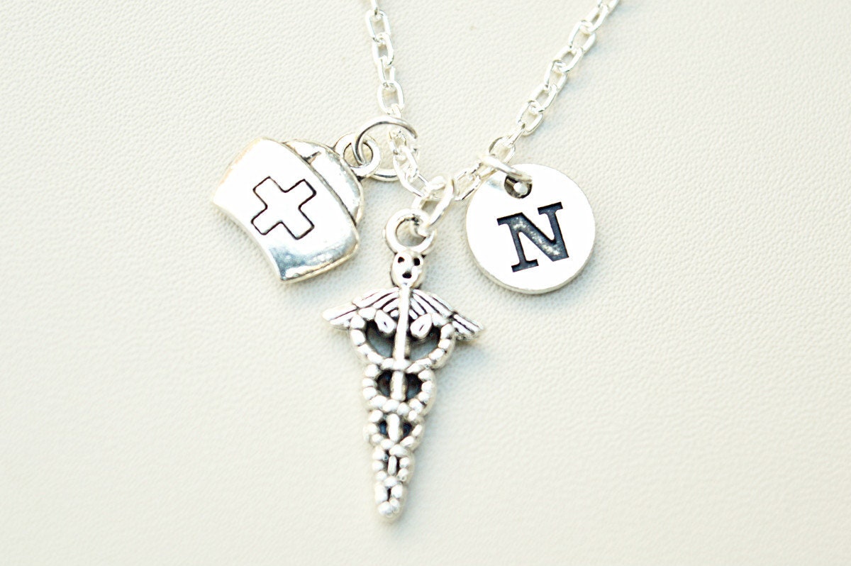 Registered Nurse Necklace, Registered Nurse Gift, Medical Symbol Necklace, Caduceus Medical Sign,Nurse Necklace, Nurse Graduation, Birthday
