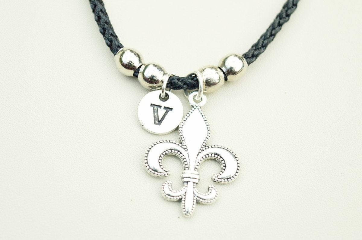 Fleur de Lis, Fleur de Lis Bracelet, Personalized Fleur de Lis Gift, Fleur de lis jewelry, fleur, Fleur-de-Lis, Charm, Silver gift, Birthday