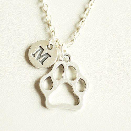 Dog Paw Necklace, Dog Charm Necklace, Dog Necklace, Personalized Dog Charm Gift, Dog Gift, Dog Loss Gift, Pet Loss Gift, Pet loss Jewelry