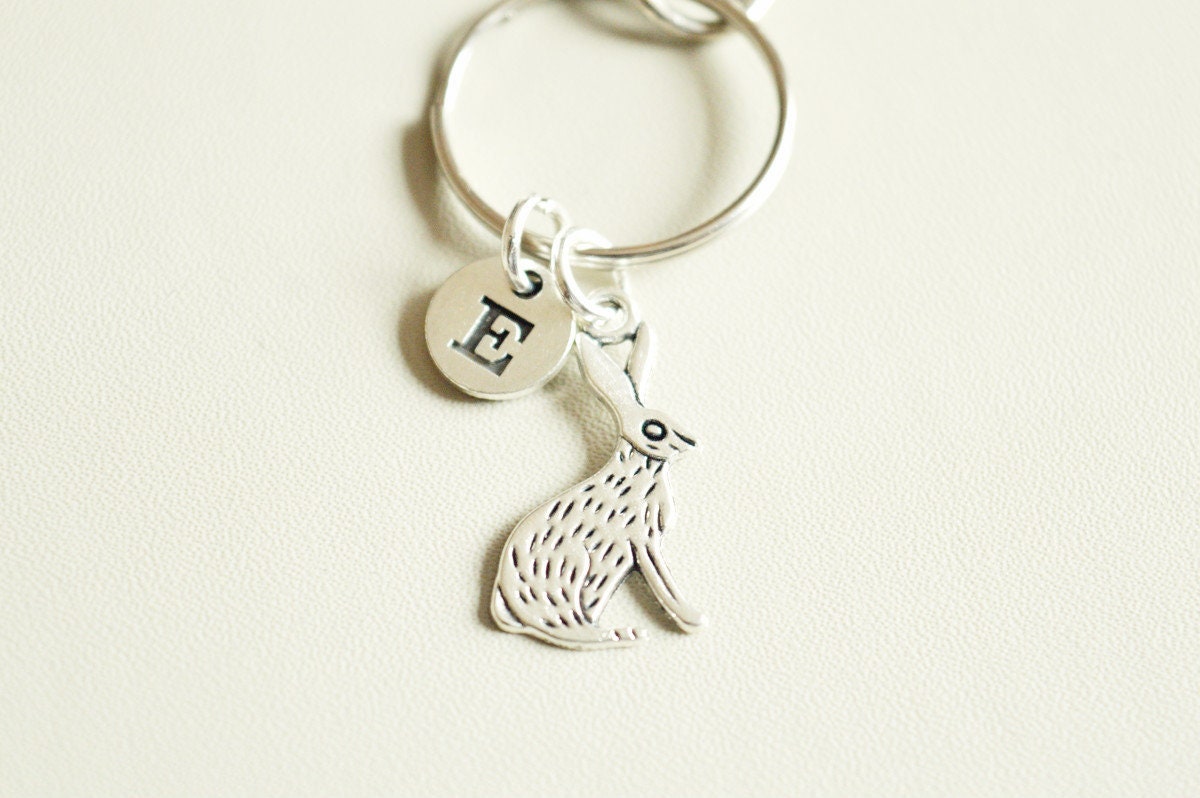 Rabbit Gift, Rabbit Keychain, Rabbit Personalized,Rabbit Keyring, Keychain for her, Keyring gift, Animal Key chain, Bunny, Rabbit Lover