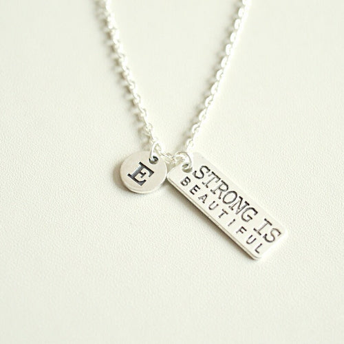Strong is Beautiful Necklace, Strong is Beautiful, Strong is Beautiful Gift, Strong is Beautiful Jewelry, Motivation Gift,Motivation Jewelry