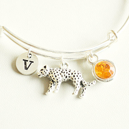 Cheetah Bracelet, Cheetah Gifts, Cheetah Jewellery, Cheetah Charm, Silver Cheetah, Cheetah Personalized, Birthday gift, Friend, Animal, Kids