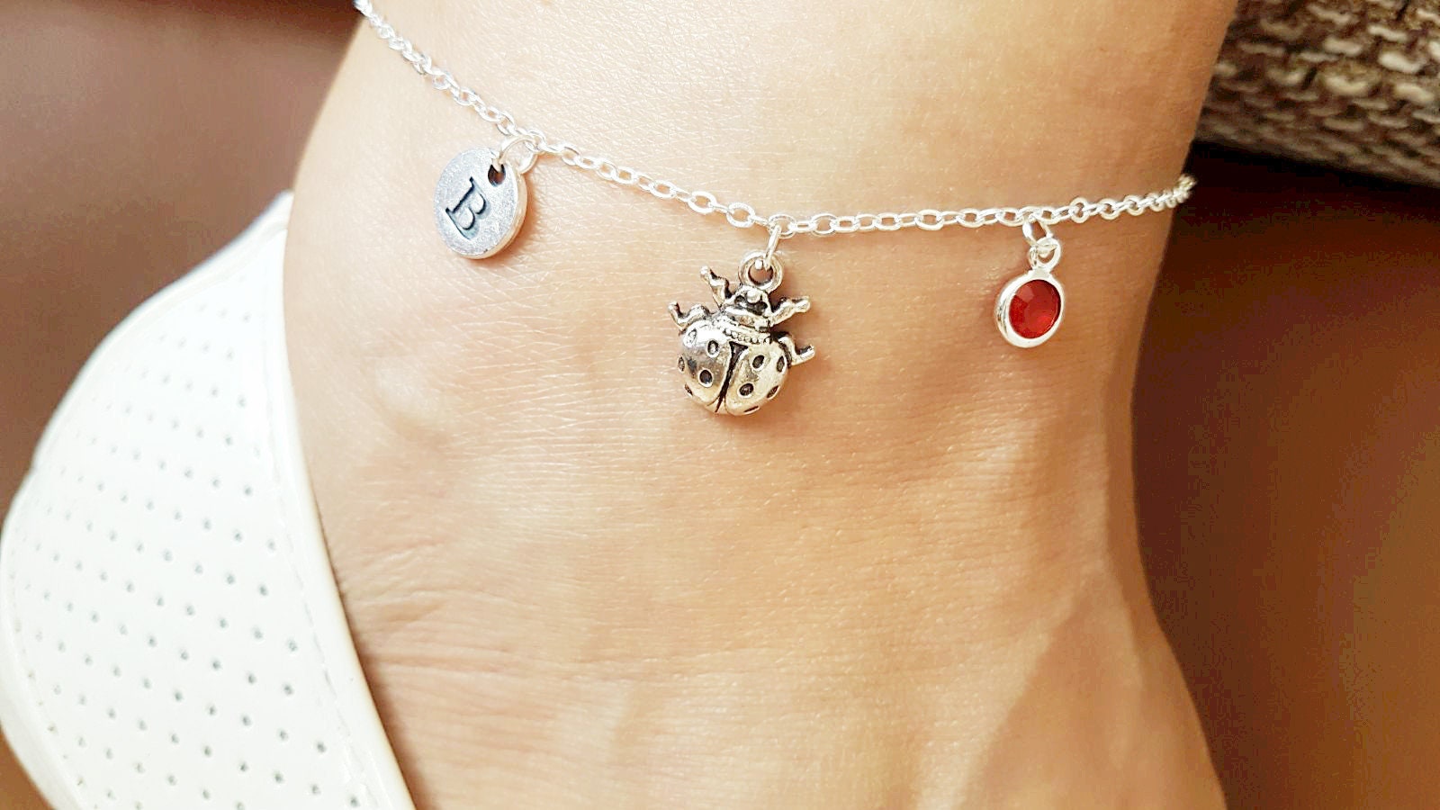 Ladybird anklet, Lady Bird Anklet for her, Ladybird Charm Anklet, Personalized Ladybug gift, Ladybird Charm, Silver Ladybird, Lady Bug, Girl