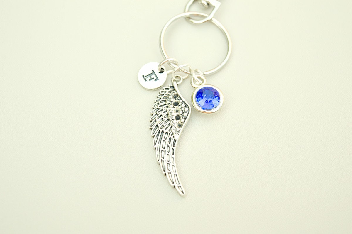 Memorial Keychain, Memorial gift, Angle Wing Keyring , In Memory of  Dad , Memorial Keychain Gift ,  Loss of family member  gift, RIP gift