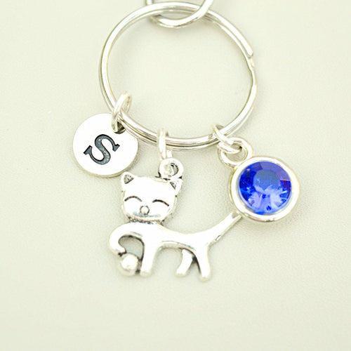 Cat Keychain, Cat Keyring, Cat Key Ring, Cat Key Chain, Cat Gift, Cat Charm, Cat Charm gift, Cat Jewelry, Cat Gifts for her, Cat Lover, Pet