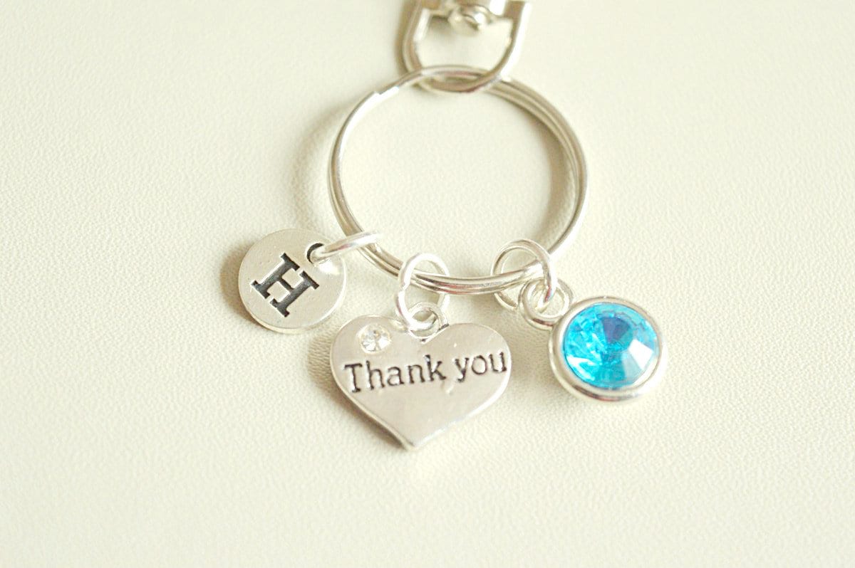 Thank you gift, teacher gift, gift for teacher, nanny gift, personalized gift for teacher, teacher keyring, personalized keychain,birthstone