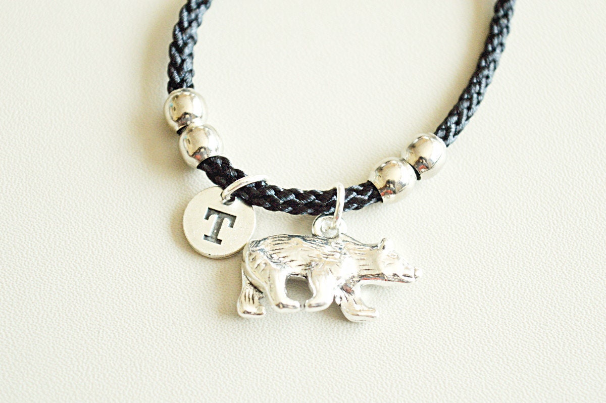 Bear Gifts for her, Bear Charm Bracelet, Bear Lover Bracelet, Personalized Bear Charm Gifts, Bear Gift, Hunter, Wildlife, Nature,Wild animal