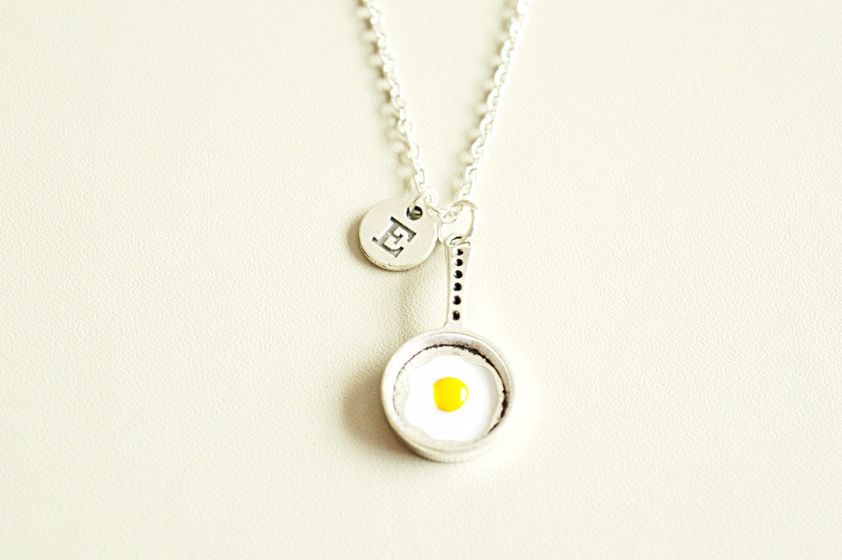 Fried Egg Necklace, Fried Egg Gift, Frying Pan, Food, Food Charm, Sunny Side Up, Egg Fry, Miniature Food, Frying Pan, Mom, Wife, Foodie