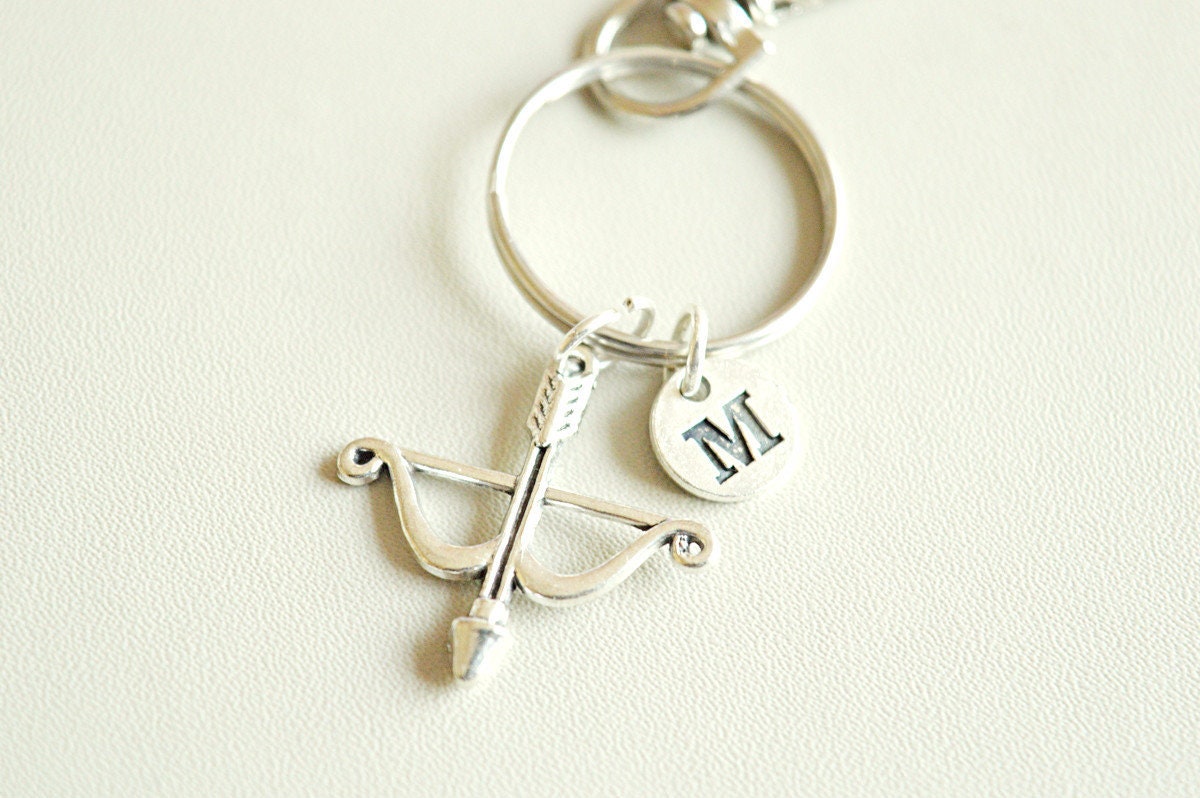 Bow and Arrow Keychain, Bow and Arrow Keyring, Bow and Arrow  Gifts,  Arrow Gifts, Crossbow, Archer, Sagittarius, Astrology, Hunter,Hunting