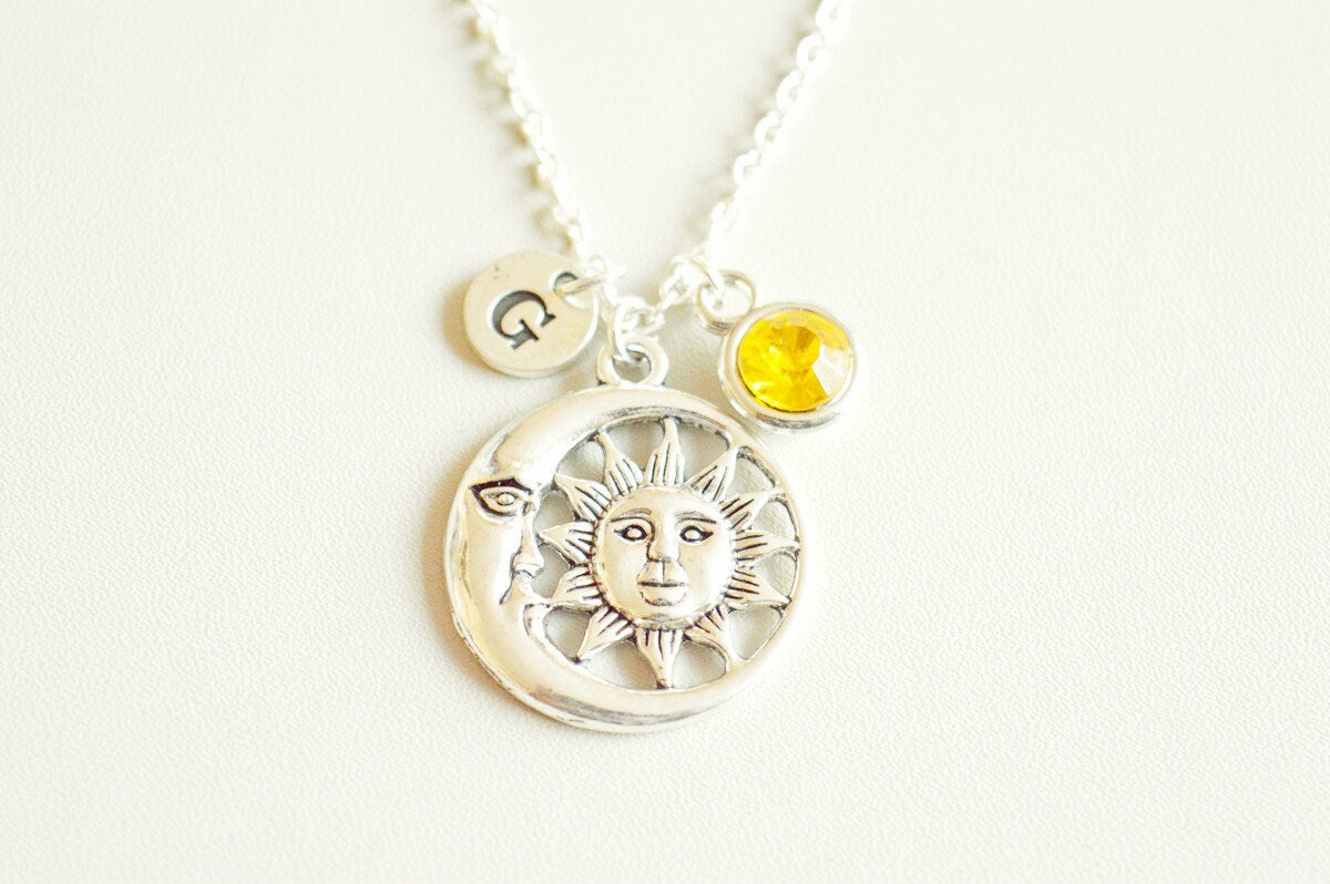 Sun and Moon Necklace, Sun Moon Gift, Personalized Sun Moon, Sun Moon Necklace, Sun Gift, Moon Gift, Sun Moon, Moon Necklace, Astrology,