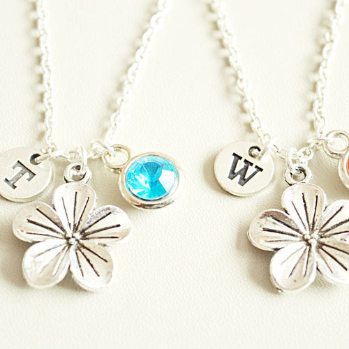 Set of 2 Necklaces, Flower Necklaces, Daisy Necklaces, Sunflower Necklaces, Best Friend Jewelry, BFF Gifts, 2 Sisters, Mom Daughter, Friend
