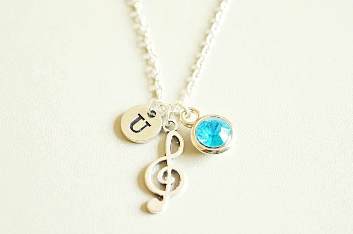 Music Note Necklace, Music Note jewelry, Musical gift, Music jewelry, Singer Gift, Guitarist Gift, Music Teacher,  Music Note Gift, Silver