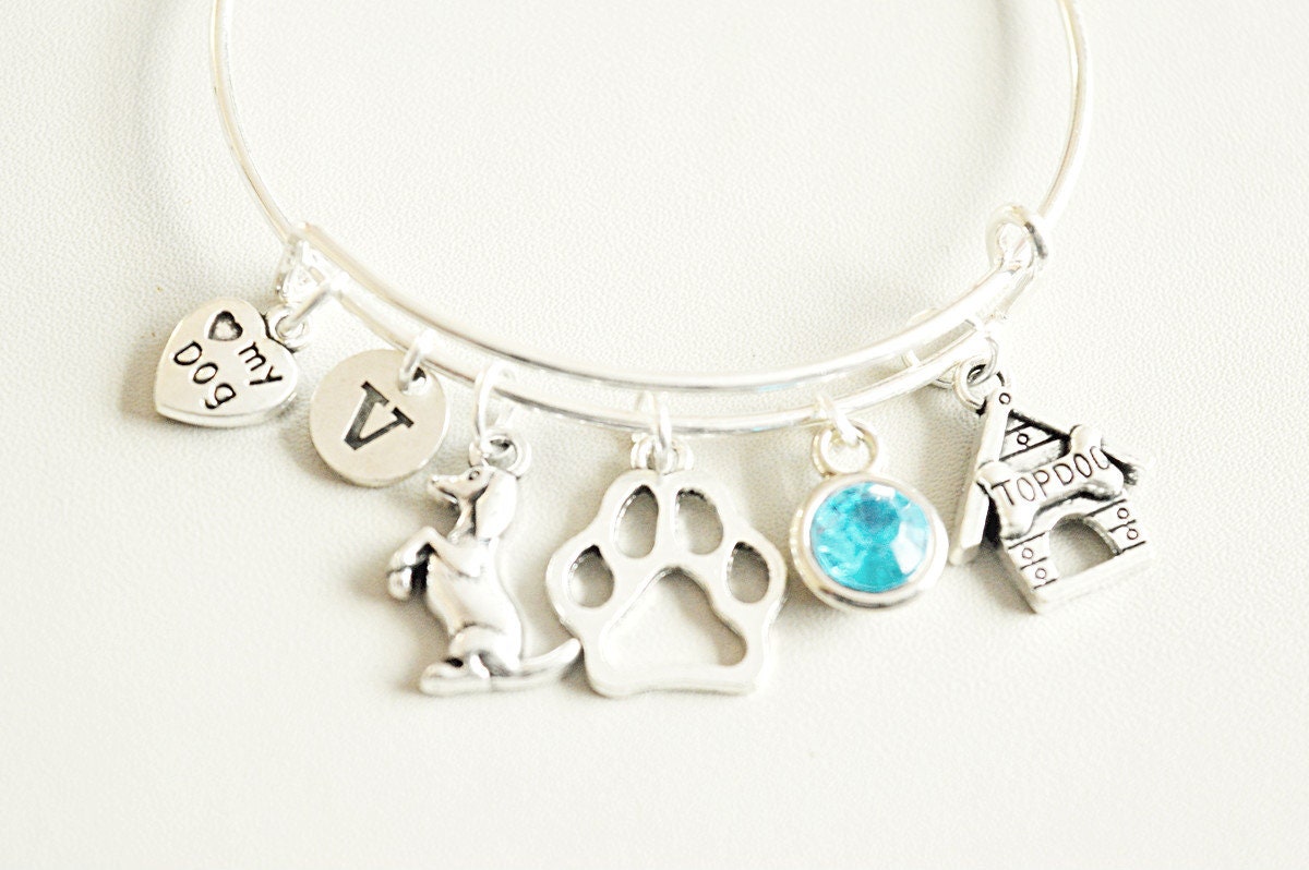 Pet loss gifts, Dog charm bracelet, Dog gifts, Dog loss gift, Paw print bracelet, Paw bracelet, Personalized pet bracelet,Dog lovers jewelry