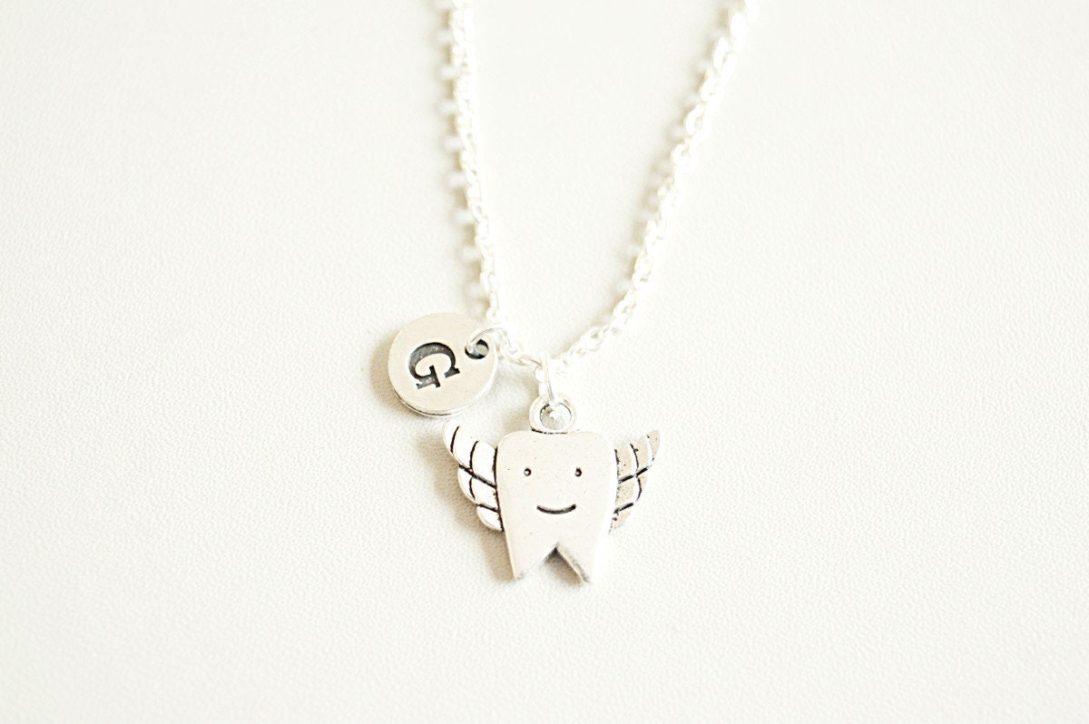 Tooth Necklace, Tooth Fairy Gift, Tooth Gift, Friend birthday gift, Tooth jewelry, Funny gift for her, Dentist gift, Dental, Graduation gift