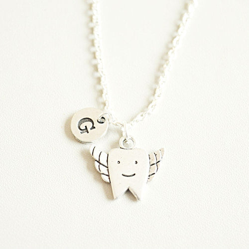 Tooth Necklace, Tooth Fairy Gift, Tooth Gift, Friend birthday gift, Tooth jewelry, Funny gift for her, Dentist gift, Dental, Graduation gift