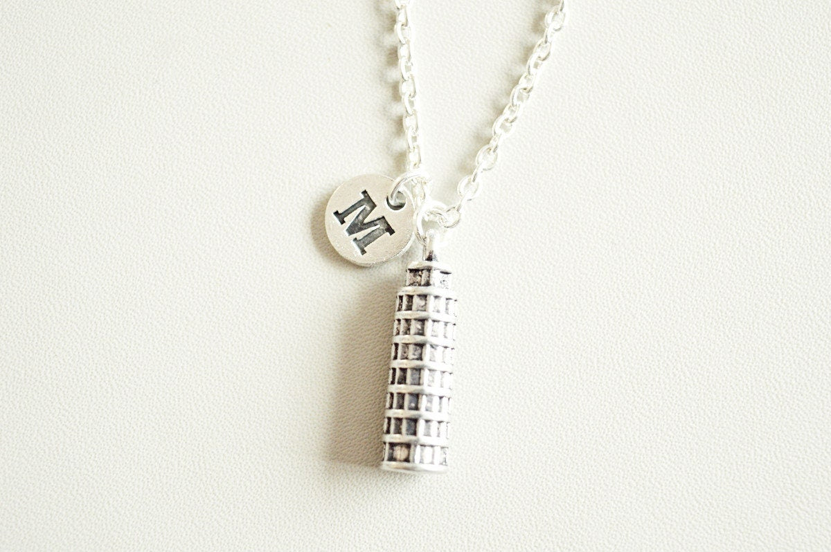 Tower of Pisa Necklace, Tower of Pisa Jewelry, Leaning Tower of Pisa Necklace, Leaning Tower of Pisa gift, Italian, Italy, landmark, Icon