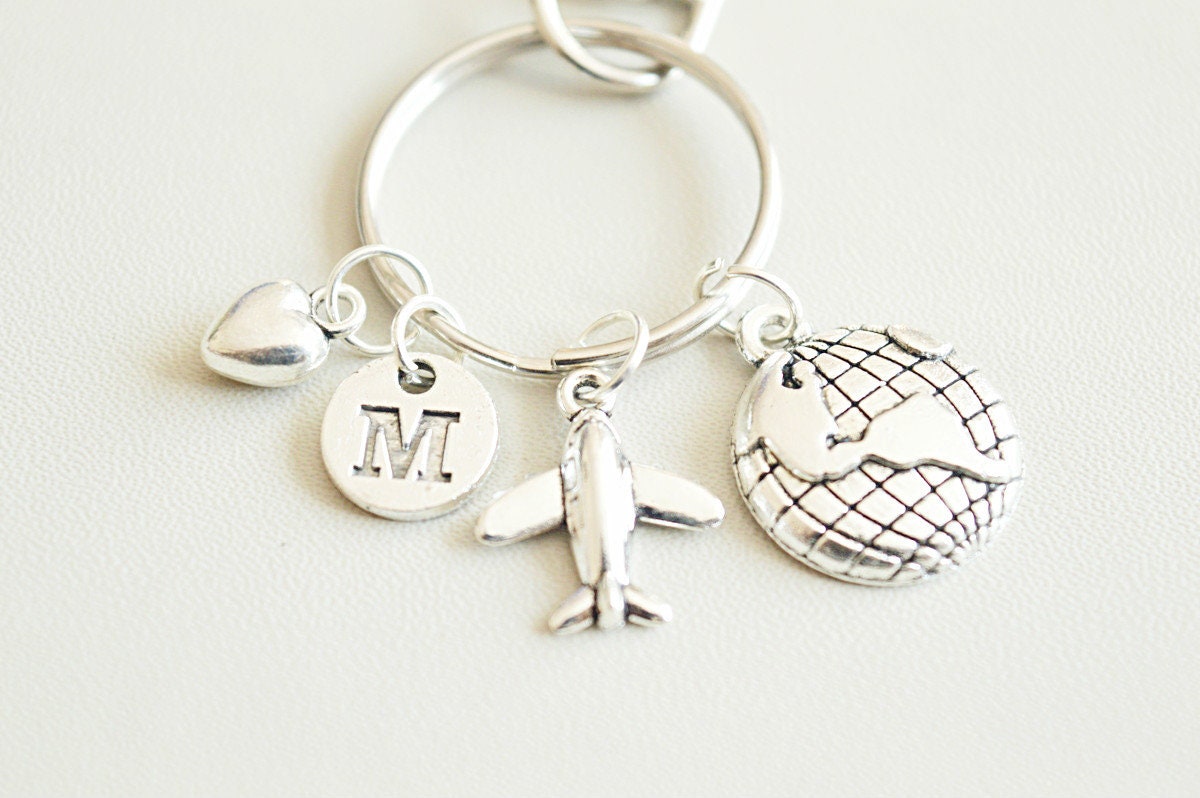 Long distance gift, Pilot Gift, Flight attendant gift, Long distance relationship present, Travel gift for her, Traveler charm gift, Globe