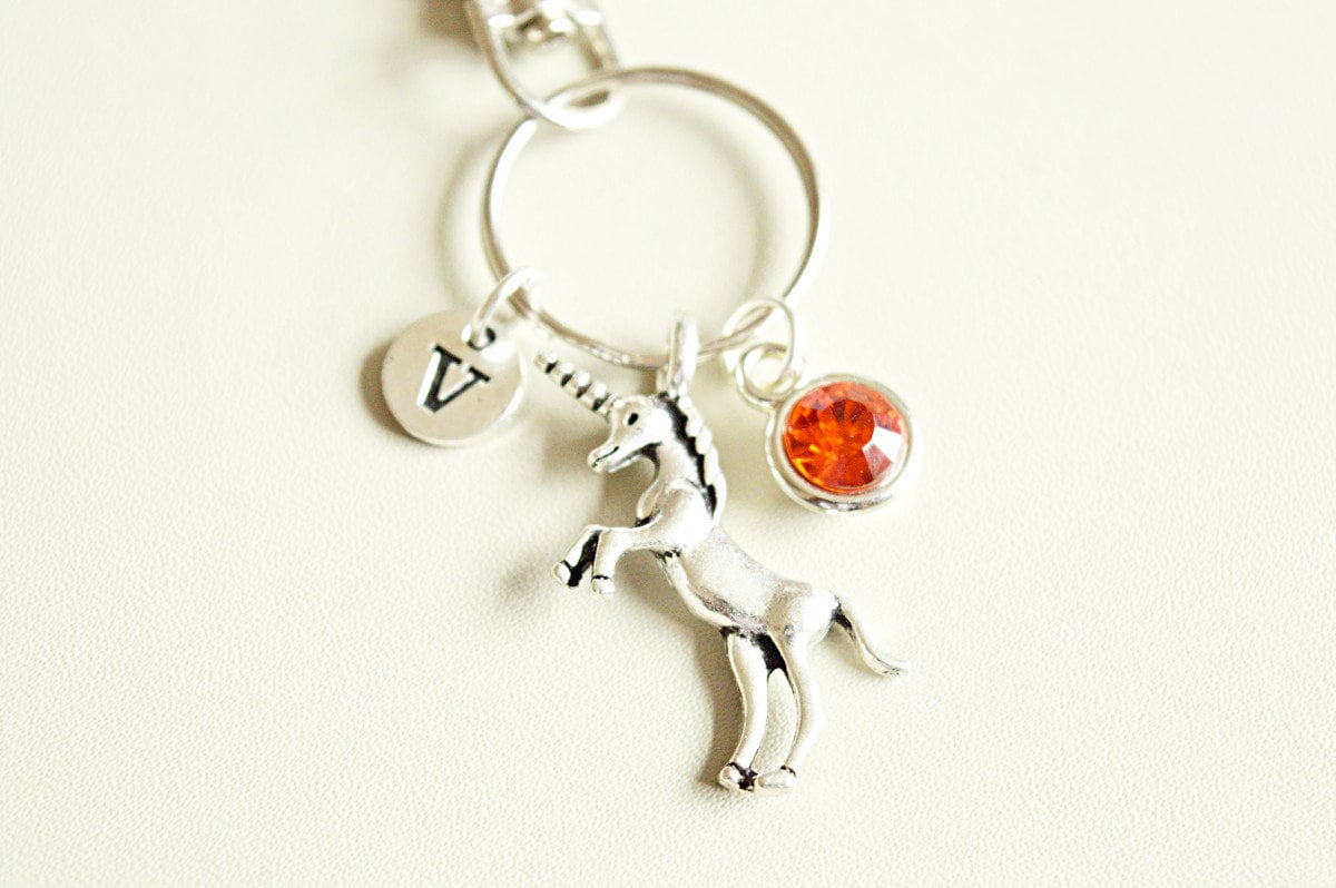 Unicorn Keychain, Unicorn Keyring, Unicorn Gift for Her, Personalized Gifts, Unicorn Charm, Unicorn Birthday. Animal lover, Horse, Children