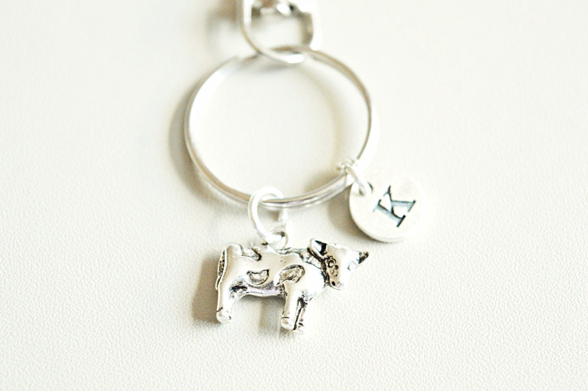 Cow Keychain, Cow Keyring, Cow Gift, Cow Themed, Animal Themed, Cow Lover, Dairy Farmer, Cow Fan, Bull, Animal, Farm Animal, Farmer, Dairy
