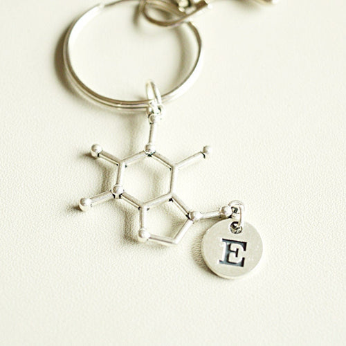 Caffeine Keychain, Caffeine Key ring Caffeine gift, Chemistry Gift, Molecule Keyring, Biology gifts, Science gift, Chemistry,Molecular gift