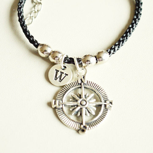 Compass bracelet, long distance Boyfriend gift, boy friend gift, boyfriend bracelet, graduation gift,personalized long distance relationship