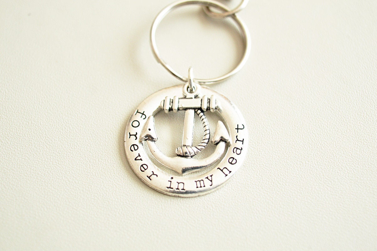 Remembrance keychain, in memory of dad, memorial gift, sympathy gift, remembrance jewelry, Dad loss gift, Father, Keychain, Keyring, Anchor
