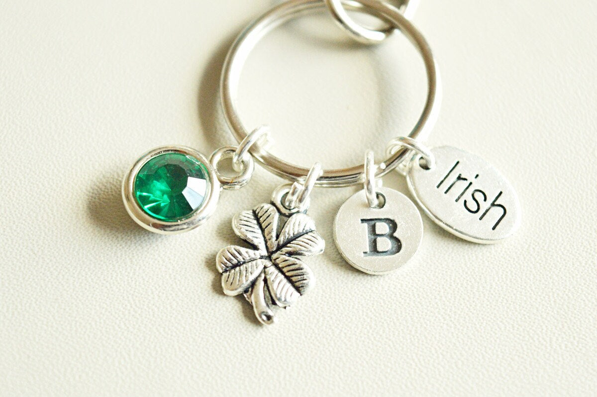Irish Keychain, Irish Gift, Ireland, Irish Friend, Shamrock Keychain, Shamrock Gifts, Shamrock Jewellery, Lucky Clover, Four Leaf Clover