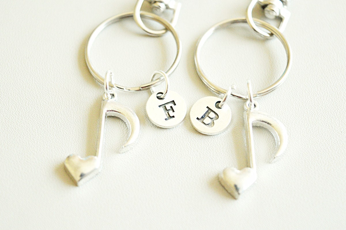 Music Note keychains, Music Note keyrings, Music Note Gifts, Musician Gift, Music Teacher, Music Note Charm, Music Note Jewelry, Eighth Note