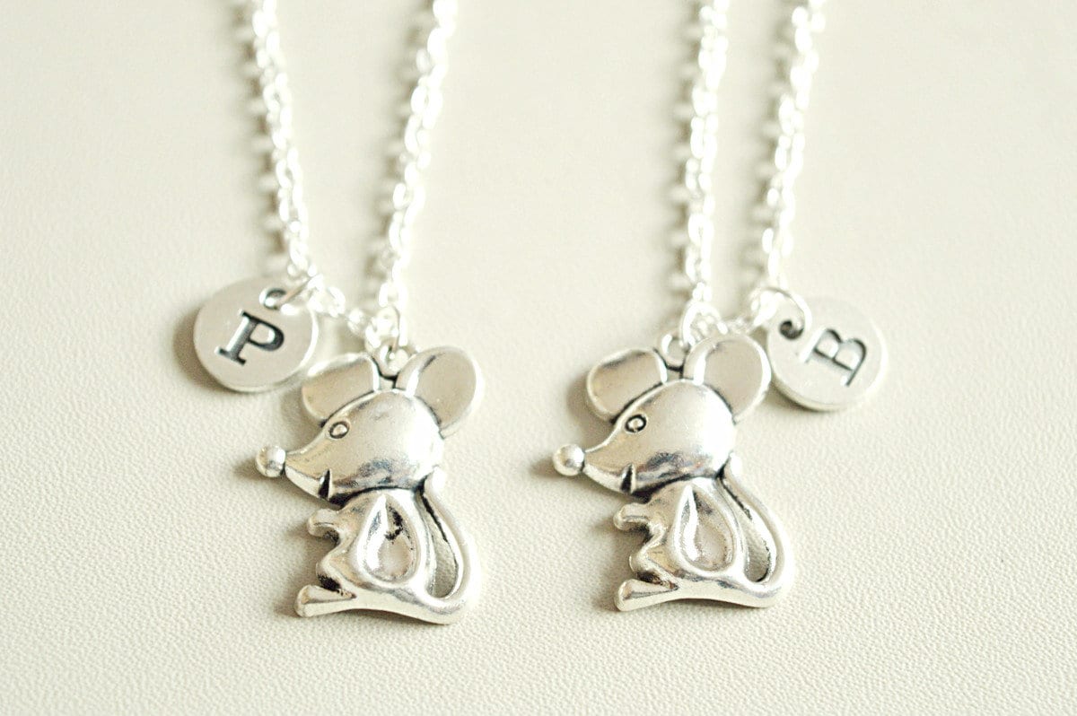 Rat Necklace, Mouse Necklace, Animal Pendant, Friendship Jewelry, Boyfriend Girlfriend Necklace, Little Mouse, Friend Gift, Bff gifts,Sister