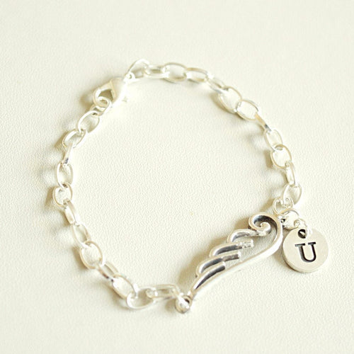 Wing Bracelet, Remembrance Bracelet, Remembrance Jewelry, Charm Bracelet, Personalized Bracelet, Silver Bracelet, Personalized Jewelry