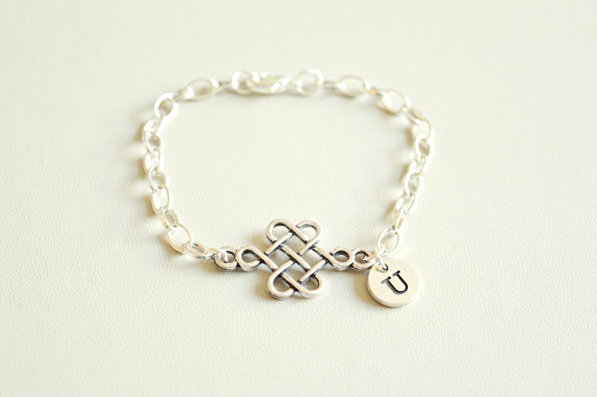 Knot Bracelet, Knot Jewelry, Knot Gift, Charm Bracelet, Medieval Gift, Scottish, Personalized Bracelet,Silver Bracelet, Personalized Jewelry