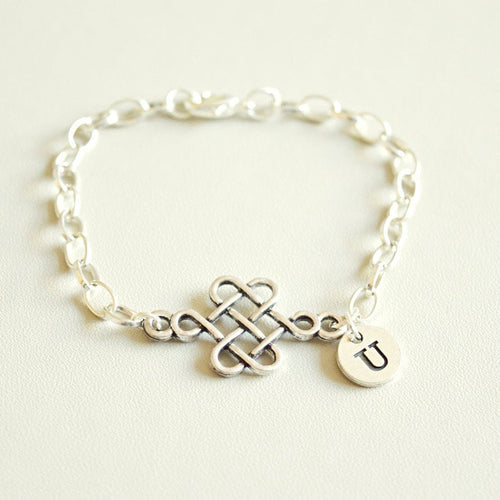 Knot Bracelet, Knot Jewelry, Knot Gift, Charm Bracelet, Medieval Gift, Scottish, Personalized Bracelet,Silver Bracelet, Personalized Jewelry