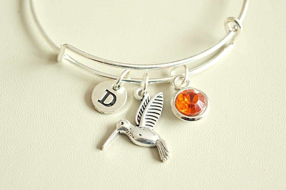 Hummingbird Bracelet, Bird Bracelet, Hummingbird Gift, Hummingbird Jewellery, Bird Gift, Friendship, Bangle Gift, Personalised, Gift for Her