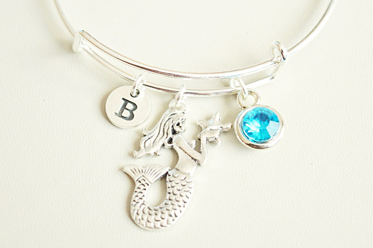 Mermaid Bracelet, Mermaid Jewelry, Mermaid Gift, Mermaid charm, Mermaid Theme, Mermaid bangle, Gift for Her, Girls, Women, Birthday, Her