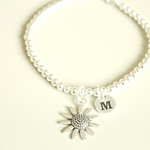 Sunflower bracelet, Sunflower gifts, Daisy bracelet, Flower charm Bracelet, Flower bracelet, Daisy gift, Flower Jewelry, Sun Flower, Daisy