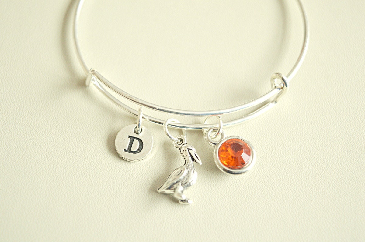 Pelican Bracelet, Pelican Bangle, Pelican Gifts, Pelican Gift for her, Bangle Gift, Pelican Jewelry, Pelican Bird, Skimmer, Birthday Gift