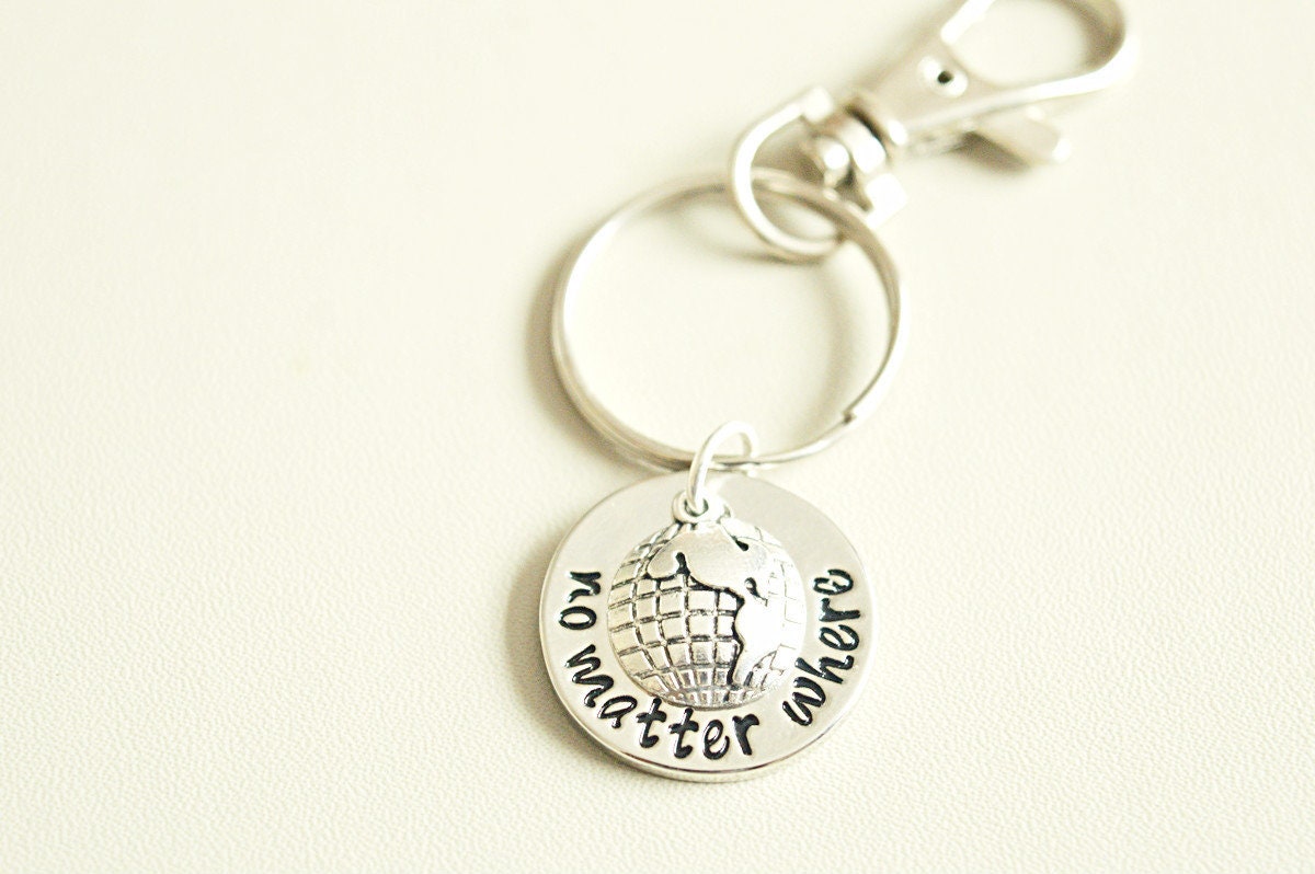 Long distance relationship, Long distance friendship, Long distance keychain, Stewardess Gift, Flight attendant, Pilot, Globe, Present, Bff