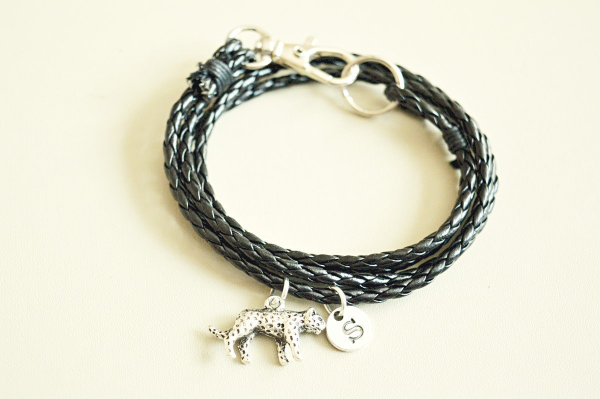Cheetah Bracelet, Cheetah Mens Bracelet, Cheetah gifts, Gift for Boyfriend, Cheetah Charm , Mens bracelet, Leather bracelet, Jaguar, Tiger