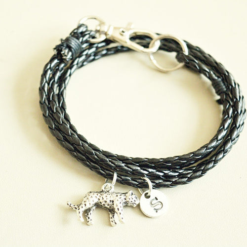 Cheetah Bracelet, Cheetah Mens Bracelet, Cheetah gifts, Gift for Boyfriend, Cheetah Charm , Mens bracelet, Leather bracelet, Jaguar, Tiger