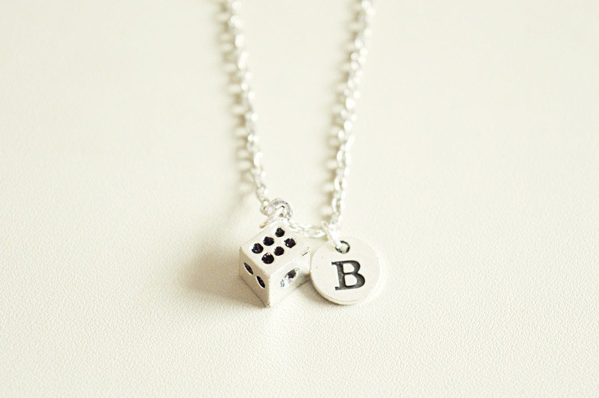Dice Necklace, Dice Gift, Dice Jewelry, Gambler Gift, Gambling Gift, Casino, Lucy Dice, Good Luck, Small Dice, Gambler Birthday, Mens, Boys