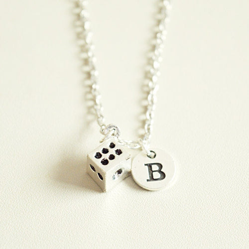 Dice Necklace, Dice Gift, Dice Jewelry, Gambler Gift, Gambling Gift, Casino, Lucy Dice, Good Luck, Small Dice, Gambler Birthday, Mens, Boys