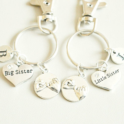 Sister Keyrings, Big sister Little sister, Big Sister Little Sister Gift, Sister Keychains, Gift for Sisters, Big Sis Lil Sis, Pinky Promise