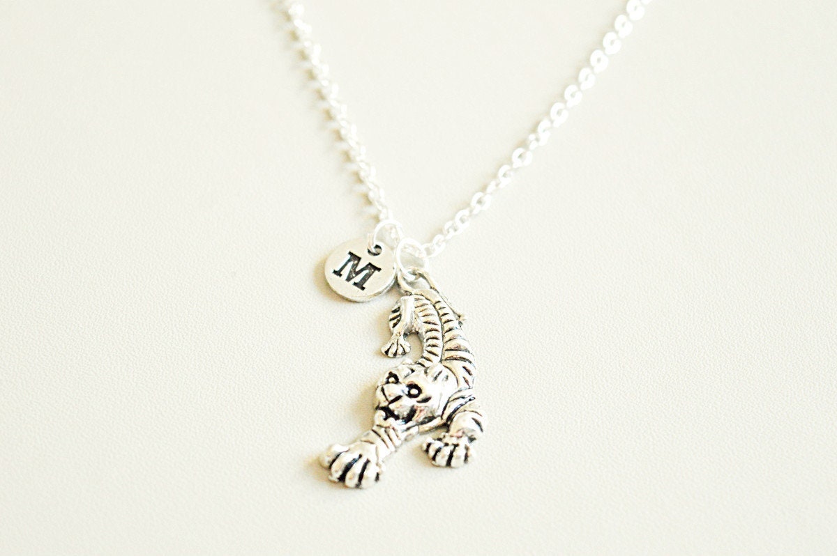 Tiger Necklace, Silver Tiger Necklace, Tiger Gift, Tiger Charm Gift, Tiger Jewelry, Animal Jewellery, Tiger Friend, Animal Gift, Animals