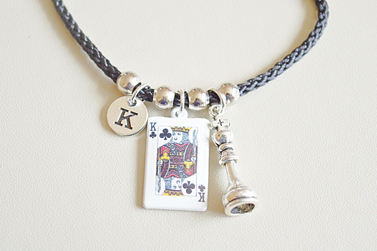 King Bracelet, King Jewellery, King Gifts, King Jewelry, Card Player, Chess Player, Crown, Gambler, Hobby, Quirky, Unique, My King, Geek