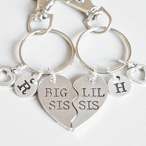 Sister Keychains, Big sister Little sister, Big Sister Little Sister Gift, Sister Keyrings, Gift for Sisters, Big Sis Lil Sis Gift, Brother