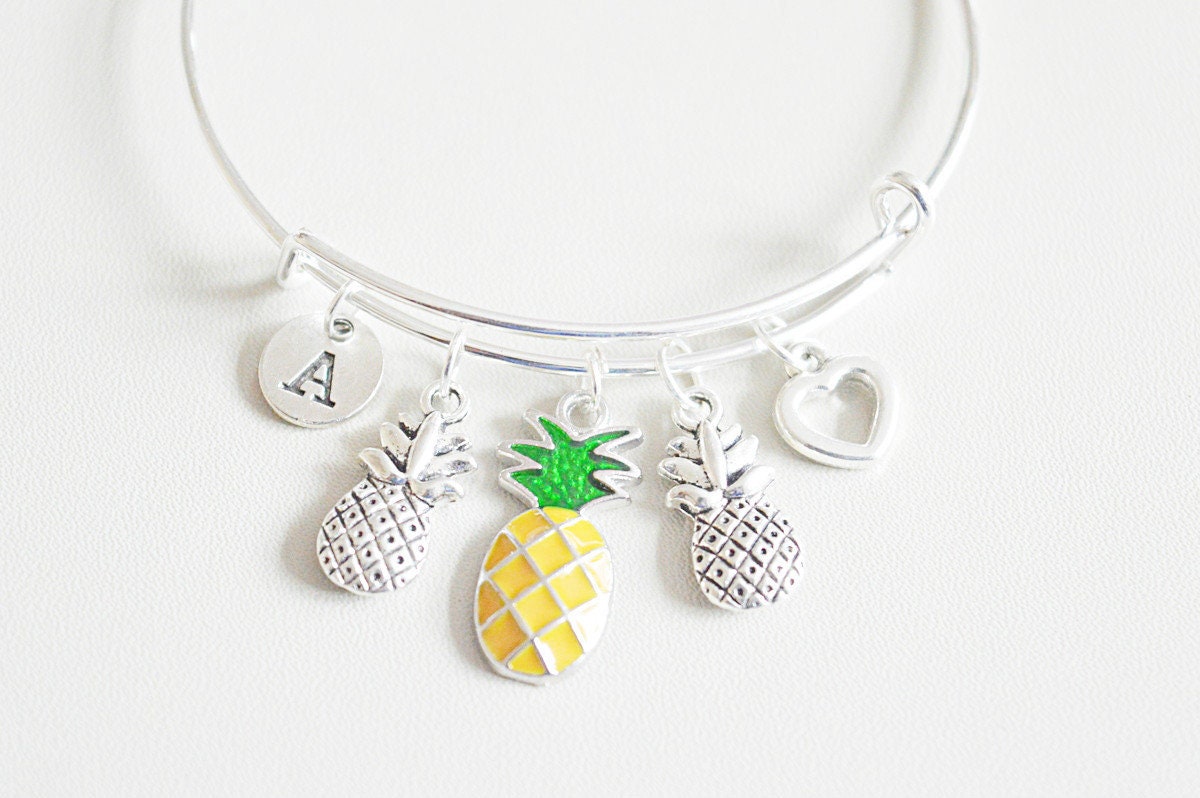 Pineapple Gifts for Her, Pineapple Gifts for Women, Pineapple Bracelet,Pineapple Charm,Pineapple Wedding,Pineapple Jewelry,Pineapple Bangle