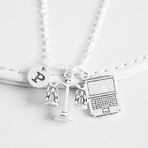 Law Student, Law Student Necklace, Scales of Justice Necklace,  Solicitor Gift, Legal Secretary gift , Law School, Lawyer Necklace, Graduate