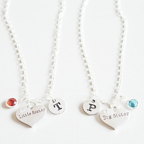 Sister Necklaces, Sister Necklace set of 2, Big sister little sister,Sisters Necklaces,Gifts for sister,Schwester armband,Big sis little sis