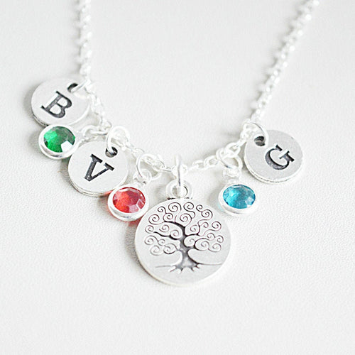 Family Necklace, Mother Necklace, Sisters Necklace, Grandmother Gift, Family Jewelry, Gift for Wife, Gift for Her, Family Tree, Grandma