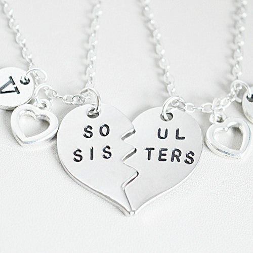 Soul Sisters Necklace, Sister Necklace for 2, Soul Sisters Gift, Necklaces for Sister, Sister Necklace, Black, Soul Sister, Best friend,Bff